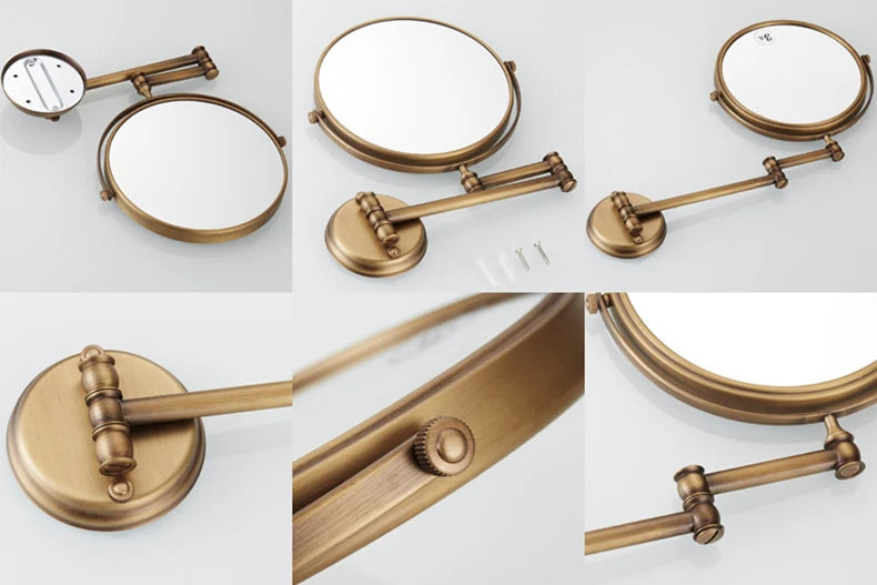 Badezimmer-Accessoires, Make-up-Spiegel, Badspiegel, antike Bronze, Wandmontage, Lupe, Badezimmerspiegel, Badezimmer-Hardware-80290
