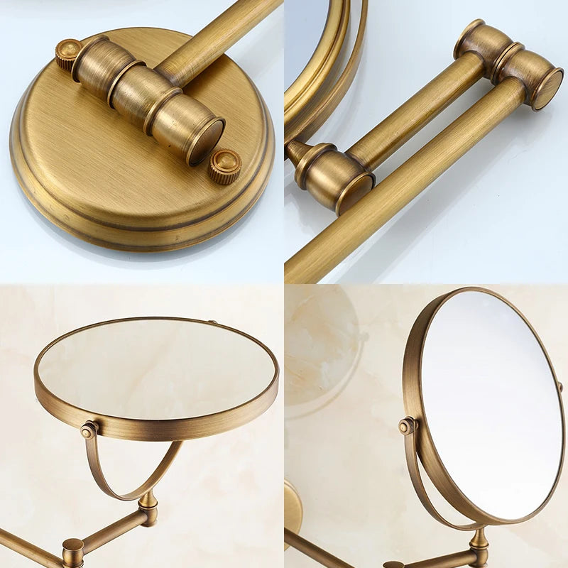 Badezimmer-Accessoires, Make-up-Spiegel, Badspiegel, antike Bronze, Wandmontage, Lupe, Badezimmerspiegel, Badezimmer-Hardware-80290