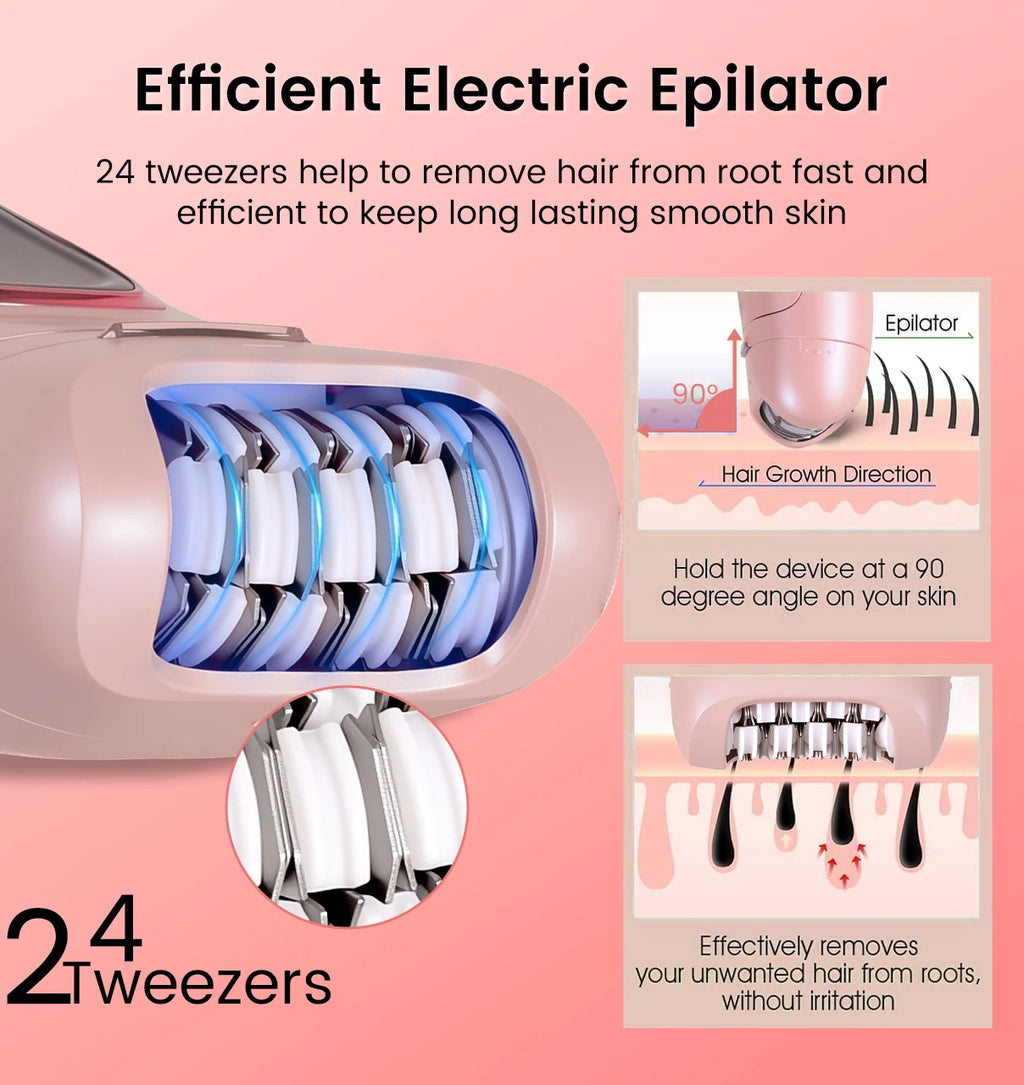 Hatteker 2 w 1 epilator i golarka dla kobiet – bezprzewodowy, do użytku na mokro i na sucho