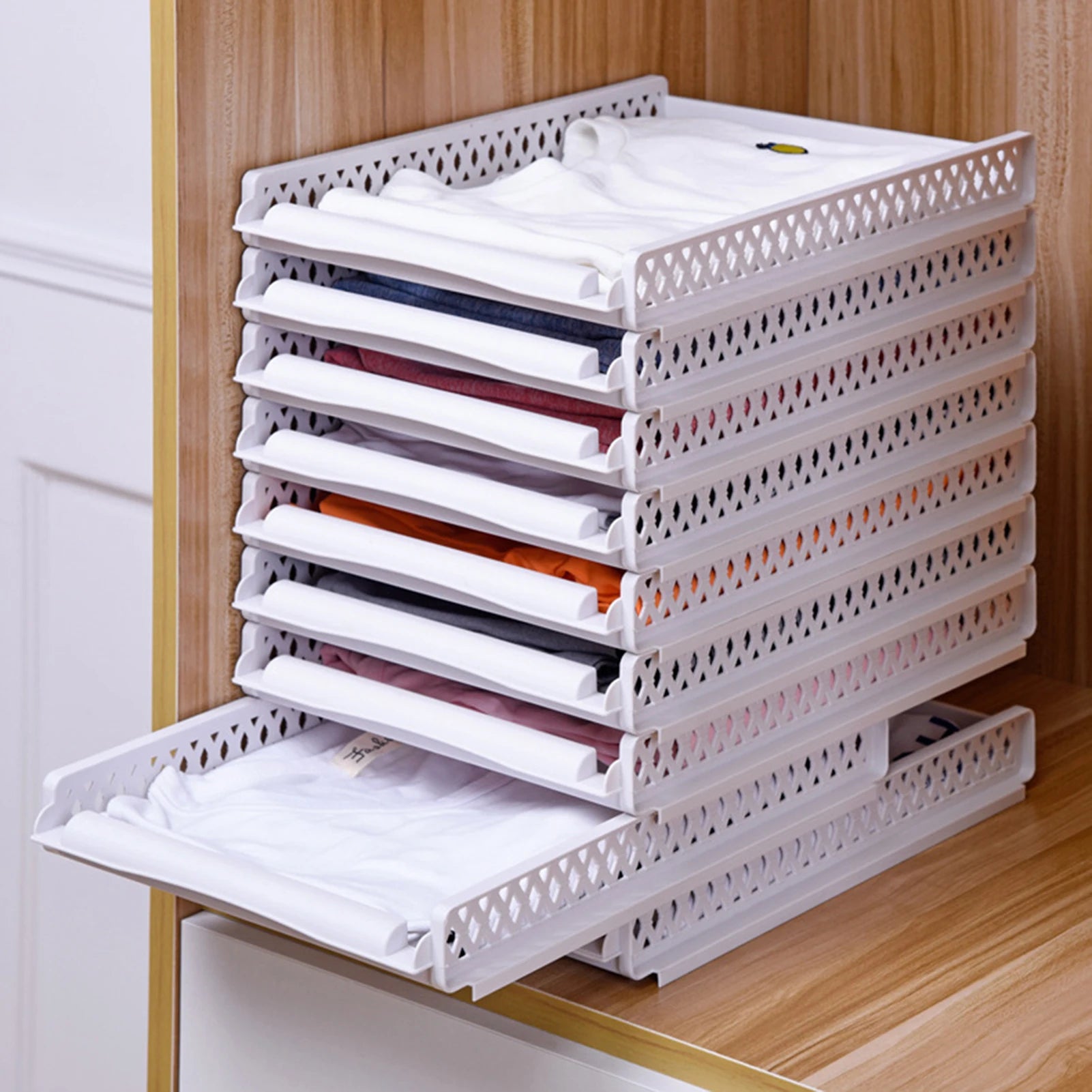 Schlafzimmer Lagerung Regale Kleiderschrank Schrank Layered Partitionen Hause Schubladen Organizer Stapelbare Lagerung Box Raum Trennung Werkzeug