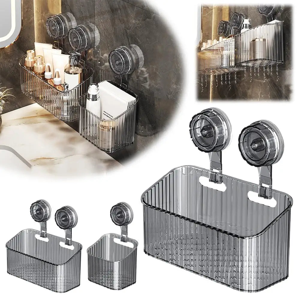 Dusche Saugnapf Regal Korb Punch-freies Lagerung Halter Installation Badezimmer Organizer Lagerung Rotierenden zu Saugen Entfernen
