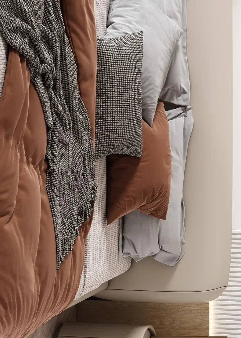 Home Wohnzimmer Sofa Seitenschrank, kreativer runder Nachttisch aus massivem Holz, neuer einfacher moderner kleiner Schlafzimmer-Aufbewahrungsschrank