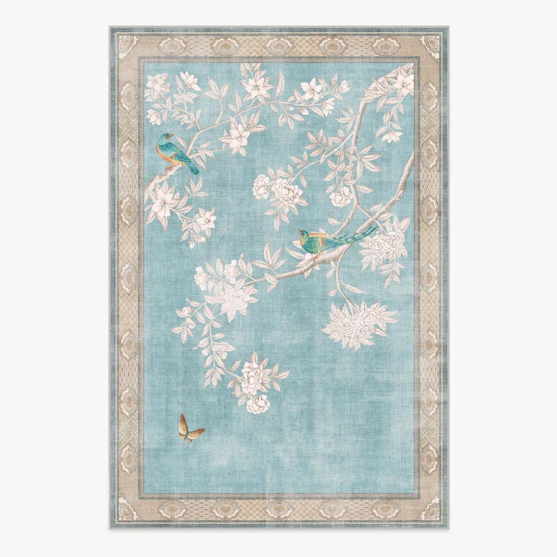 Wohnzimmer Schlafzimmer Teppich Retro Europäischen und Amerikanischen Stil Blau Floral Multi-farbe Boden Matte Luxus Hause Dekoration Bereich Teppiche