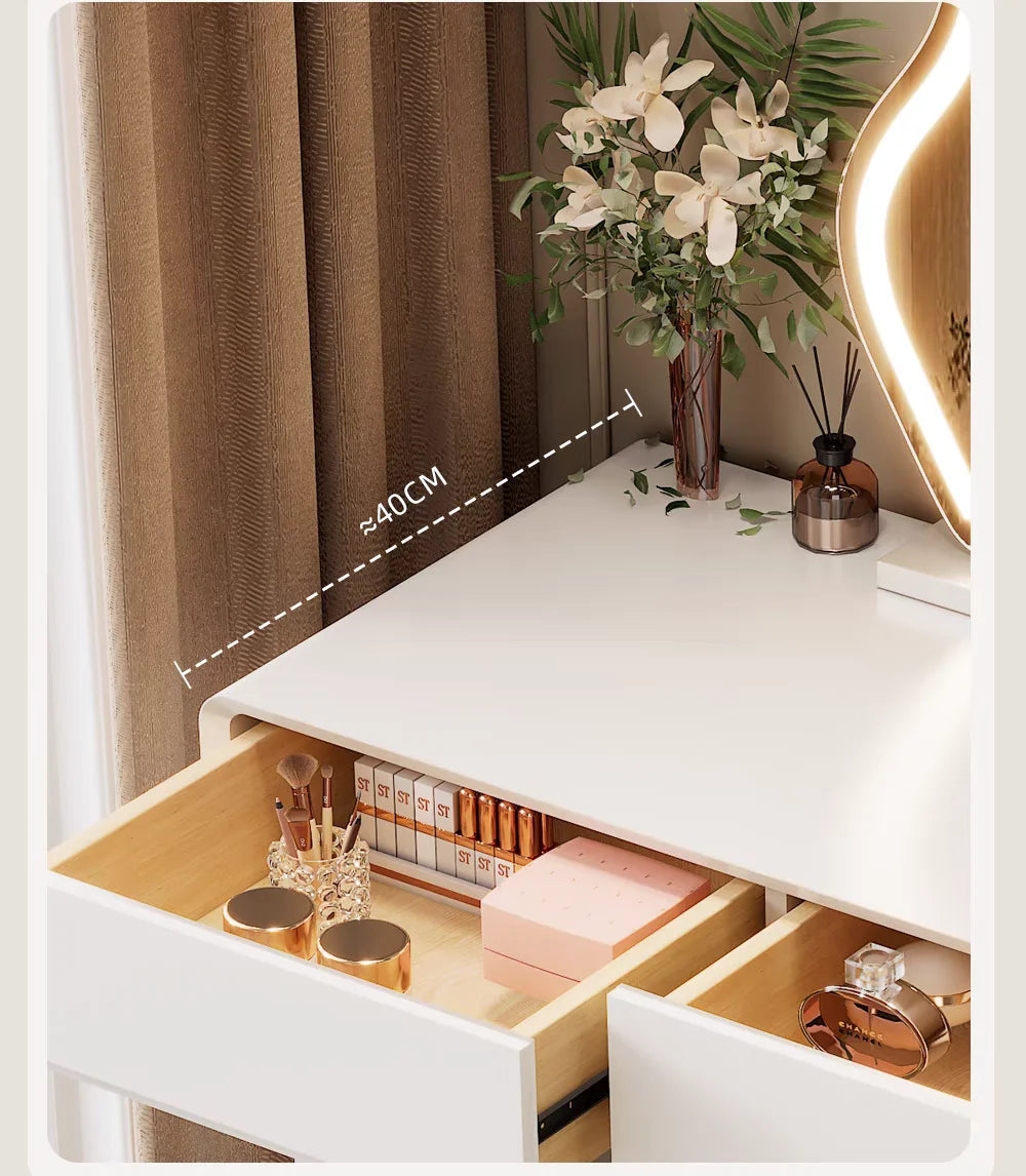 Schlafzimmer Frauen Schminktisch Luxus Holz Lagerung Spiegel Frisur Schminktisch Hause Weiß Muebles De Dormitorio Möbel