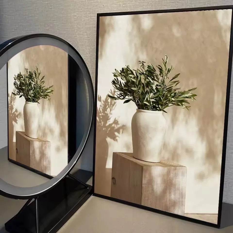 Art Deco Retro Blumenvase Leinwand Wandkunstdruck, rahmenloses modernes abstraktes Blumenposter für Heimdekoration, ästhetische Raumdeko