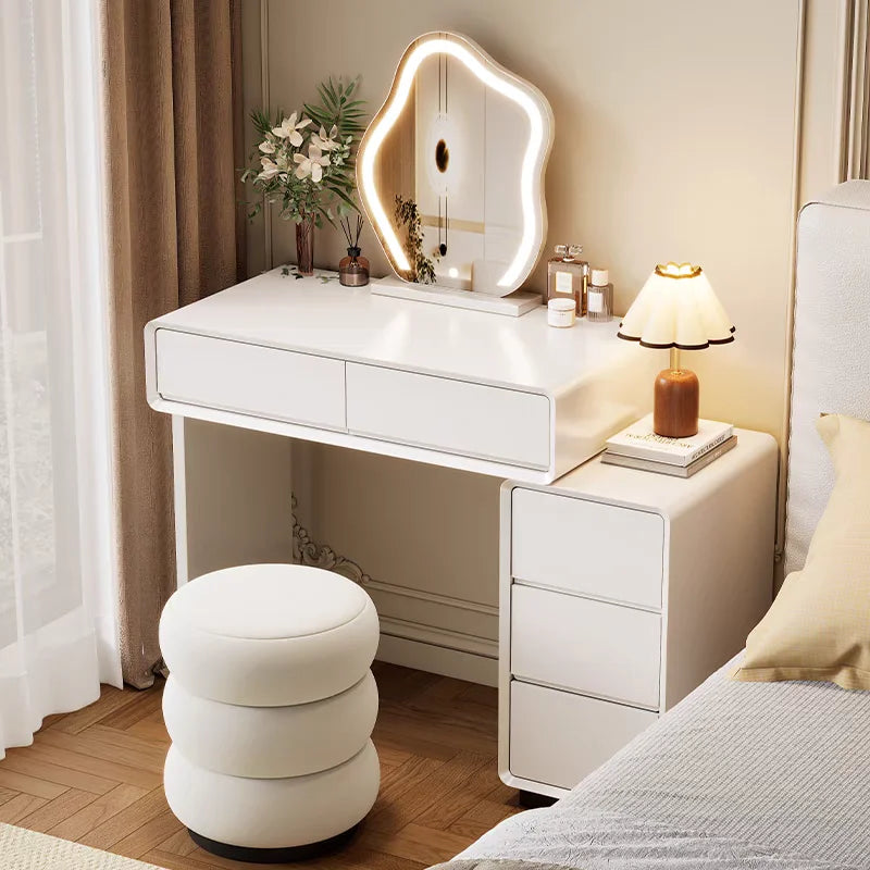 Schlafzimmer Frauen Schminktisch Luxus Holz Lagerung Spiegel Frisur Schminktisch Hause Weiß Muebles De Dormitorio Möbel
