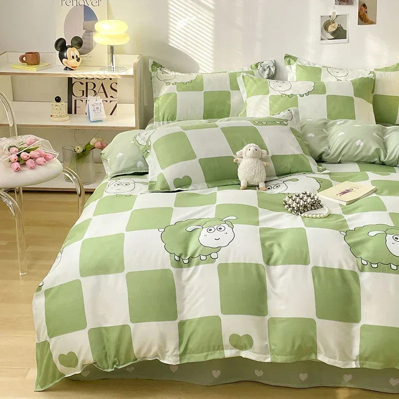Bettwäsche-Set für Mädchen, Jungen, Schlafzimmer, KINDER, moderne Tröster, Bettbezug, flaches Laken, Kissenbezug, Heimtextilien, weiches Bettwäsche