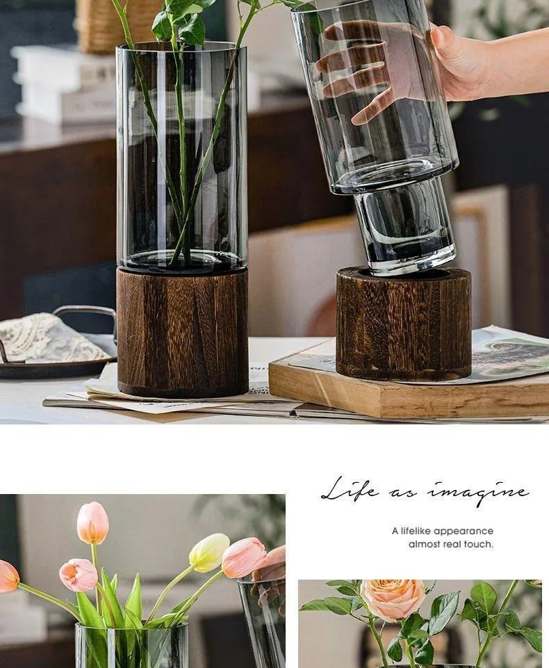 Licht Luxus Einfache Retro Vase Dekoration Kreative Primäre Farbe Glas Wasser Pflegende Vase Wohnzimmer Tisch Dekoration