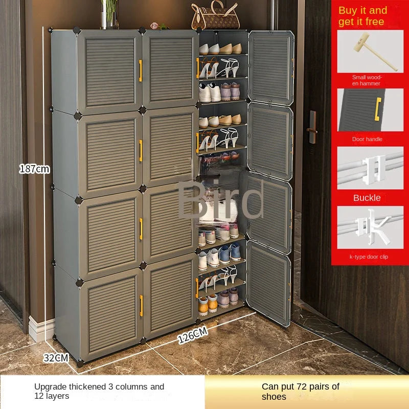 Schlafzimmer Wohnzimmer für die Montage Lager regal mehr schicht ige hoch leistungs fähige staub dichte Schrank Haushalt Schuh regal Flur faltbar