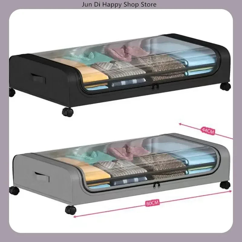 Bettboden-Aufbewahrungsbox mit Rollen, unter dem Bett, staubdichter Organizer für Kleidung, Schuhe, Zuhause, Schlafzimmer, schlichtes Design, rollende Schublade
