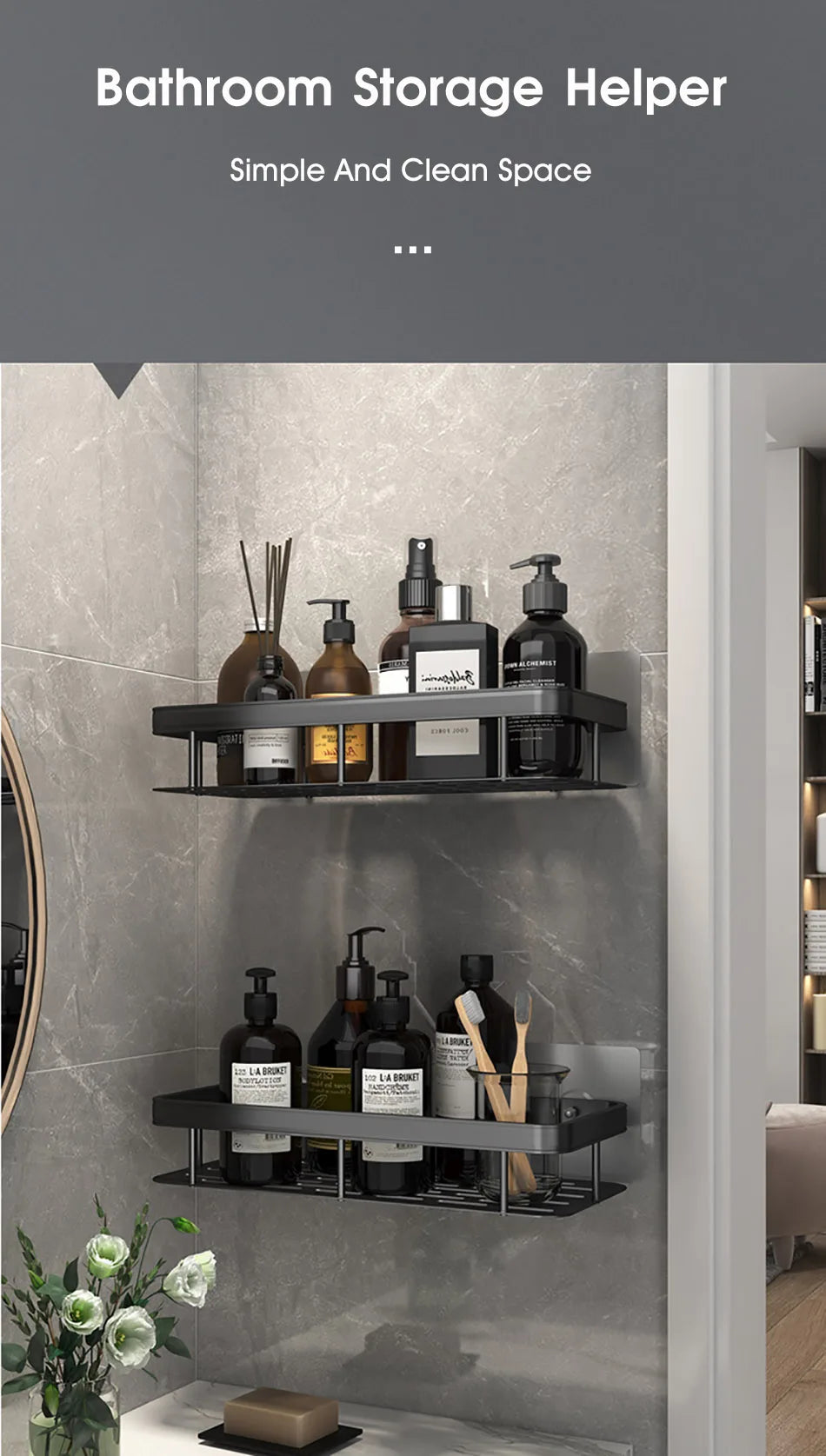 Badezimmer regal keine Bohr regale Wand halterung Eck regal Dusch halter für WC Shampoo Organizer Bad zubehör
