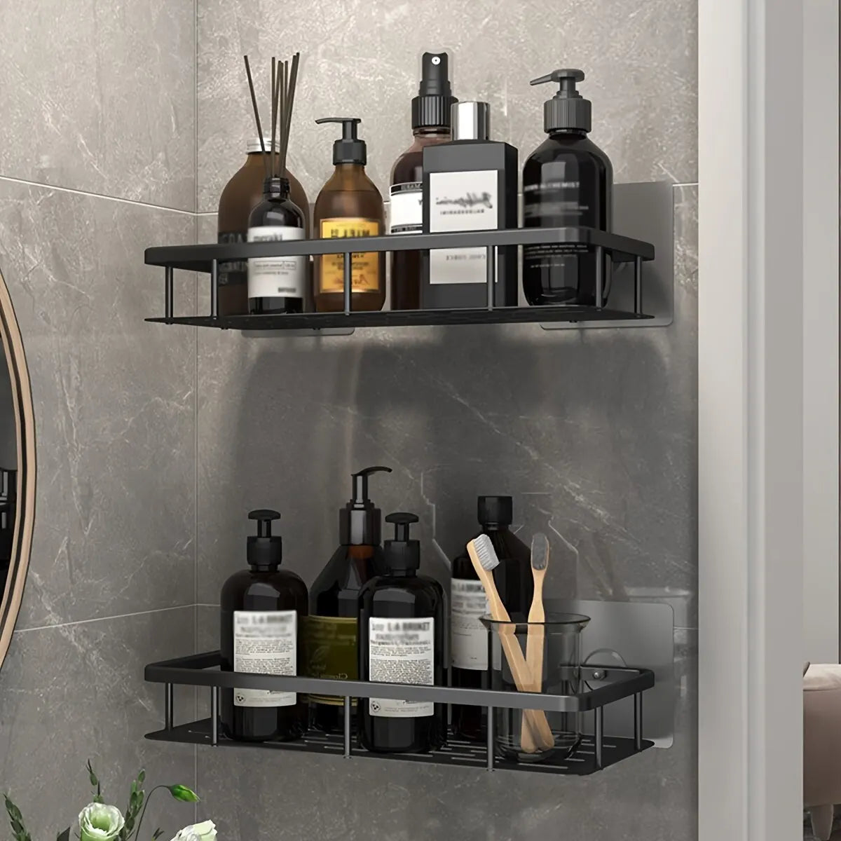 Badezimmer regal keine Bohr regale Wand halterung Eck regal Dusch halter für WC Shampoo Organizer Bad zubehör