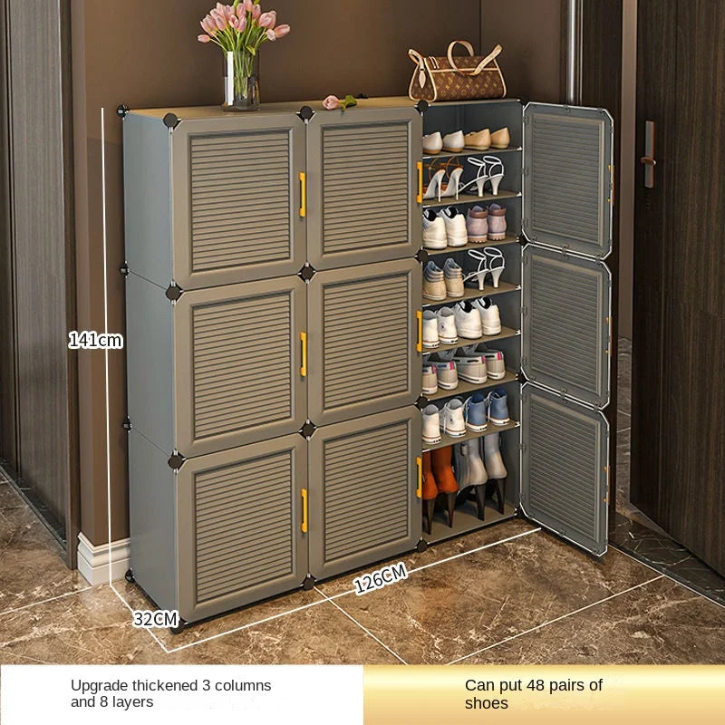 Schlafzimmer Wohnzimmer für die Montage Lager regal mehr schicht ige hoch leistungs fähige staub dichte Schrank Haushalt Schuh regal Flur faltbar