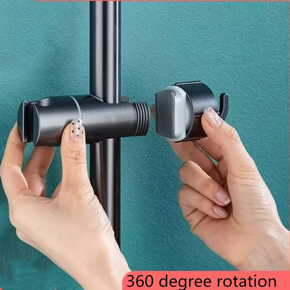 ABS Einstellbare Dusche Kopf Halter Dusche Halter Clamp Duschkopf Schiene Rutsche Halterung Bad Zubehör Rotation Haken Design