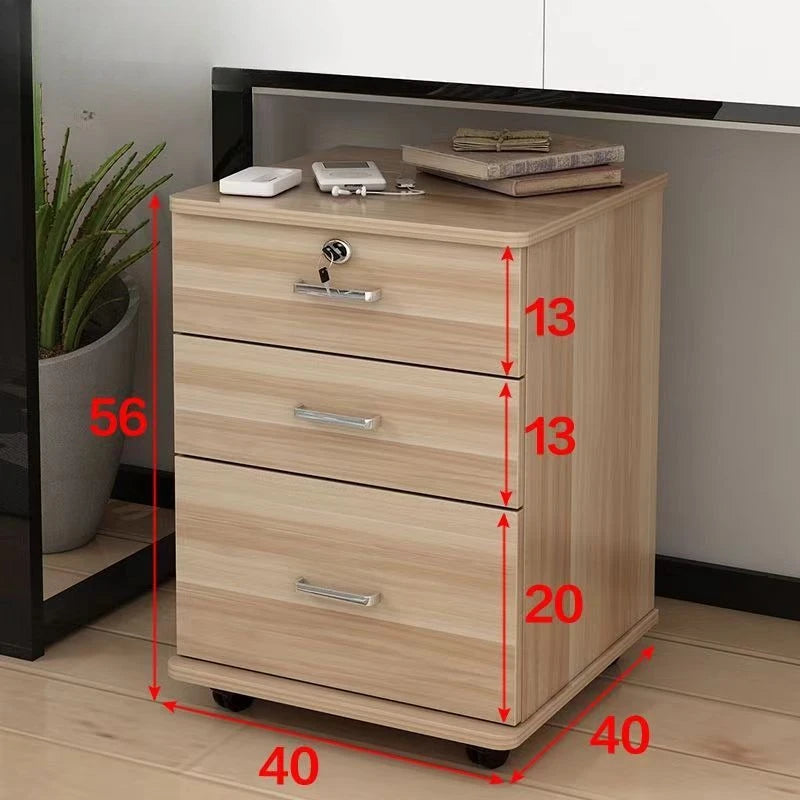 Büroschrank, einfacher moderner Haushalt, Schlafzimmer, beweglicher Nachttisch mit Schloss, einfacher Massivholz-Aufbewahrungsschrank