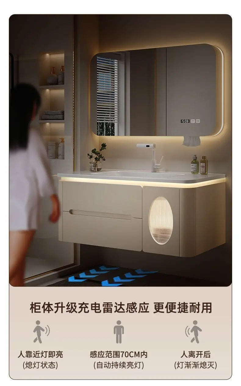 Spiegel Schwimmender Badezimmerschrank Waschbecken Schublade Regale Eitelkeit Badezimmerschrank Moderne Aufbewahrung Armoire De Rangement Zubehör