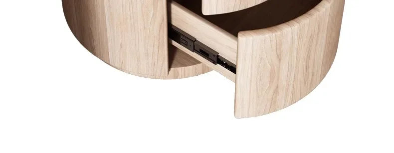 Home Wohnzimmer Sofa Seitenschrank, kreativer runder Nachttisch aus massivem Holz, neuer einfacher moderner kleiner Schlafzimmer-Aufbewahrungsschrank