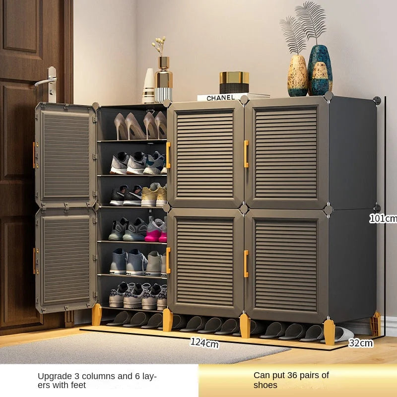 Schlafzimmer Wohnzimmer für die Montage Lager regal mehr schicht ige hoch leistungs fähige staub dichte Schrank Haushalt Schuh regal Flur faltbar