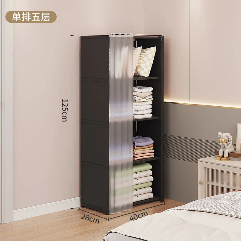 Kleiderschrank, Schlafzimmer, modernes modulares Display, moderner Kleiderschrank, minimalistische modulare Möbel, kein Bohren von Löchern erforderlich