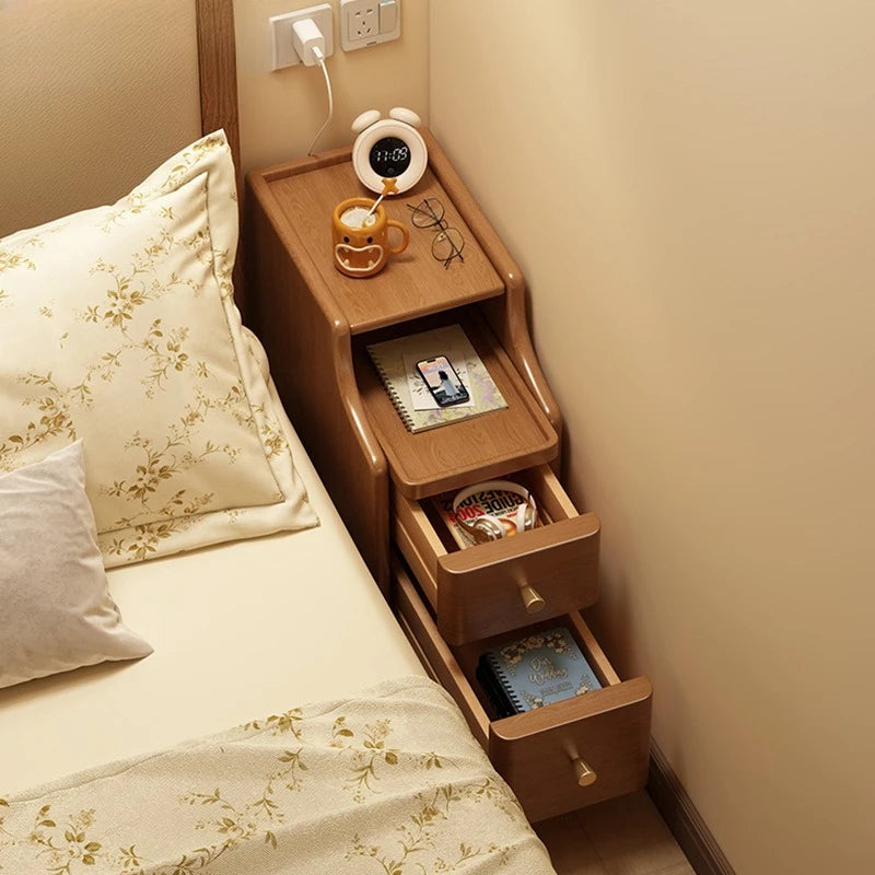 Nachttisch mit schmalem Rahmen für den Haushalt, kleiner Beistelltisch für das Schlafzimmer, einfacher Nachttisch mit Stauraum, 20–30 cm schmaler Beistellschrank