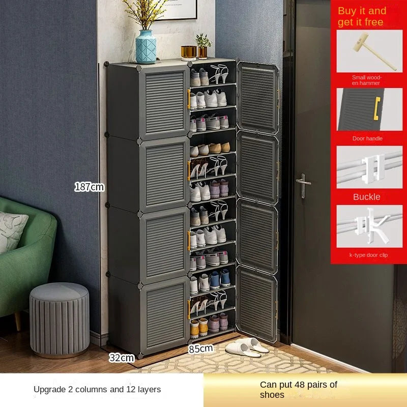 Schlafzimmer Wohnzimmer für die Montage Lager regal mehr schicht ige hoch leistungs fähige staub dichte Schrank Haushalt Schuh regal Flur faltbar