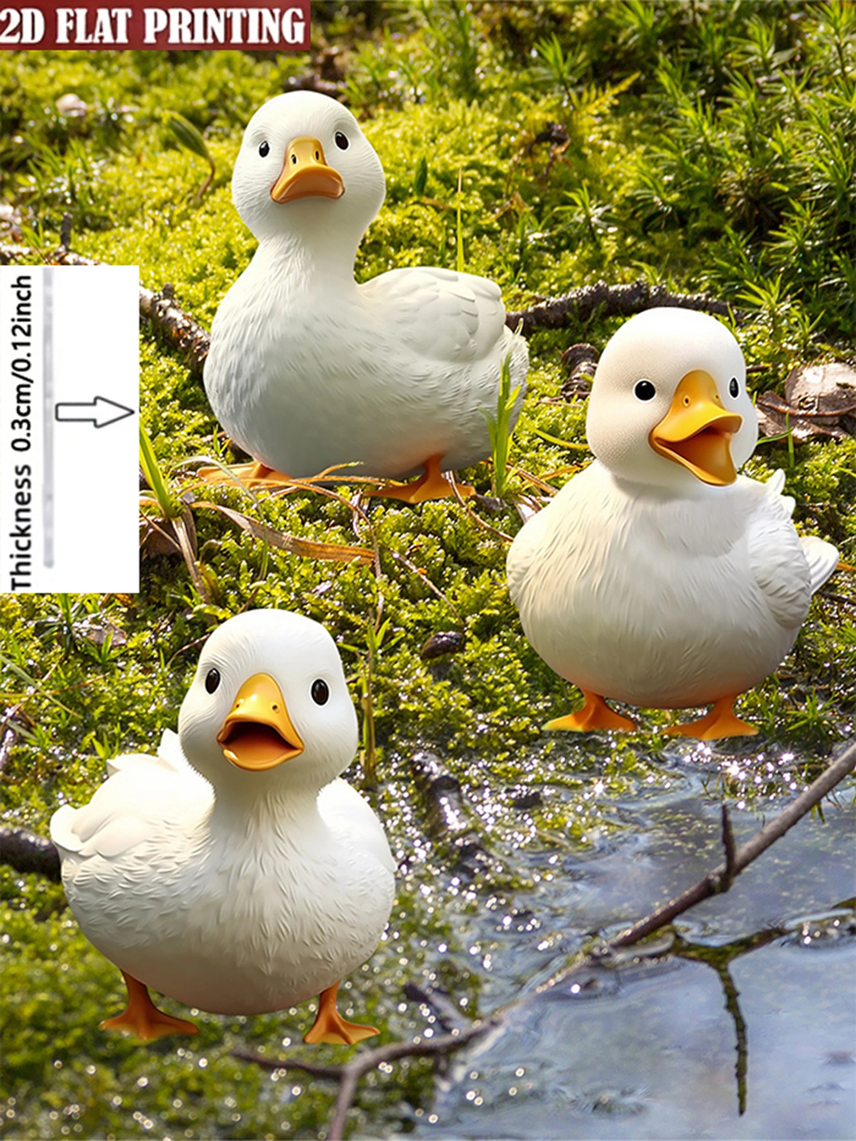 3 süße Enten-Gartendekorationen im Freien. Geeignet für Rasendekoration, Hofdekoration und Schwimmbadkantendekoration