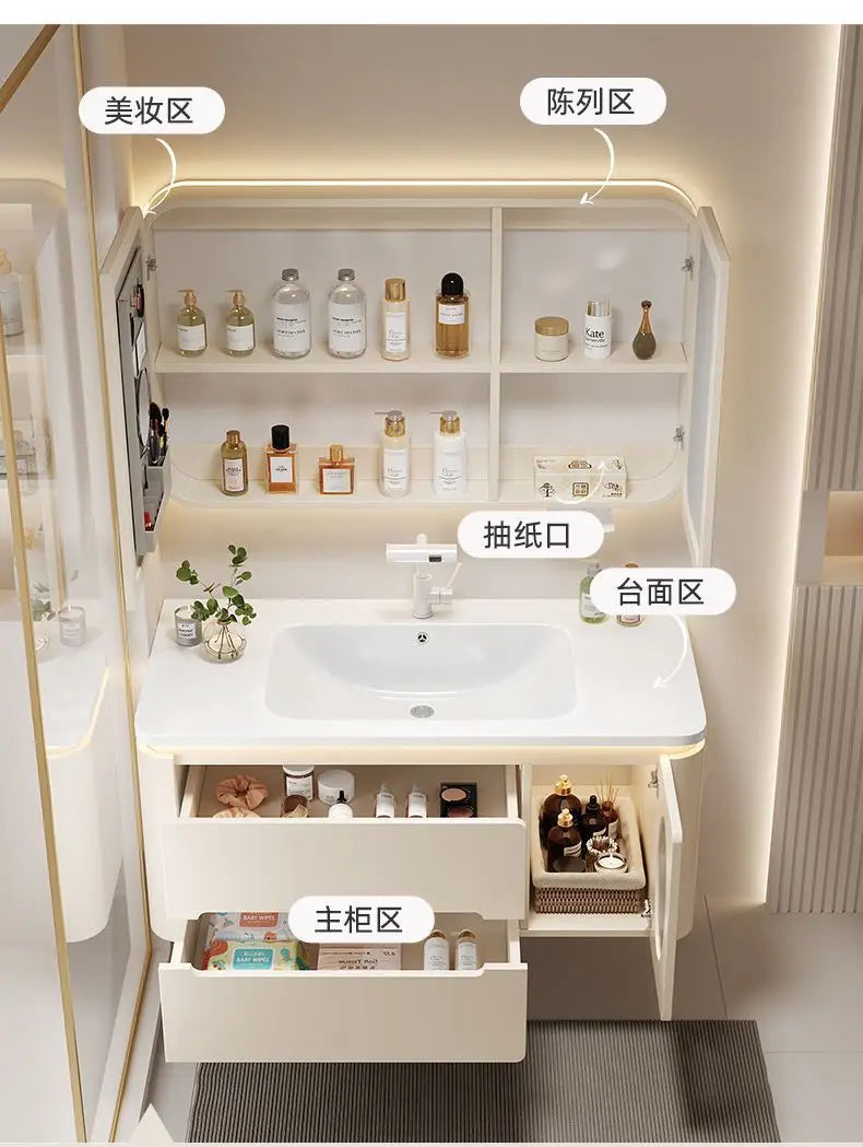 Spiegel Schwimmender Badezimmerschrank Waschbecken Schublade Regale Eitelkeit Badezimmerschrank Moderne Aufbewahrung Armoire De Rangement Zubehör