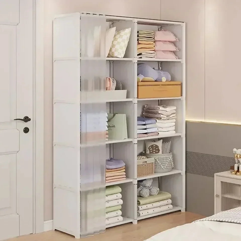 Kleiderschrank, Schlafzimmer, modernes modulares Display, moderner Kleiderschrank, minimalistische modulare Möbel, kein Bohren von Löchern erforderlich