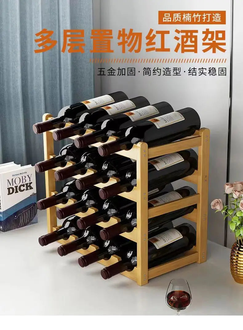 Rot WeinRack Dekoration Haushalt Gitter Wein Display Rack Tisch Kreative WeinFlasche rack Einfache wein Schrank Montieren Lagerung Rack