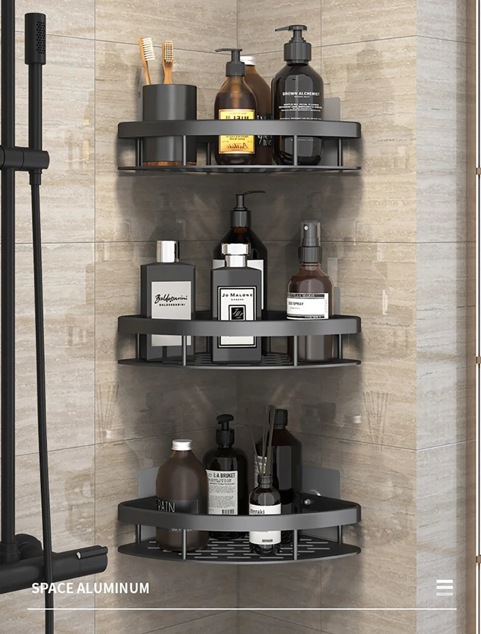 Badezimmer regal keine Bohr regale Wand halterung Eck regal Dusch halter für WC Shampoo Organizer Bad zubehör