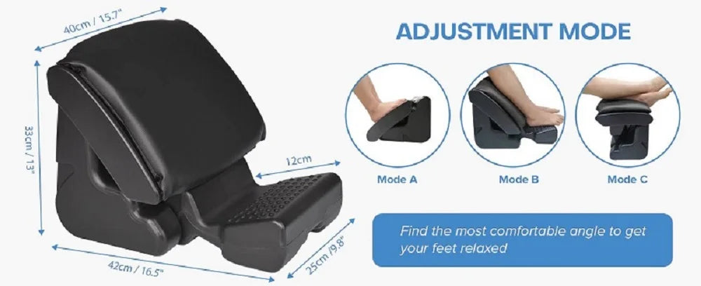 Home Office unter dem Schreibtisch, Auto-Fußstütze, ergonomischer Fußhocker, winkelverstellbare Fußstütze mit 3 Funktionsmodi