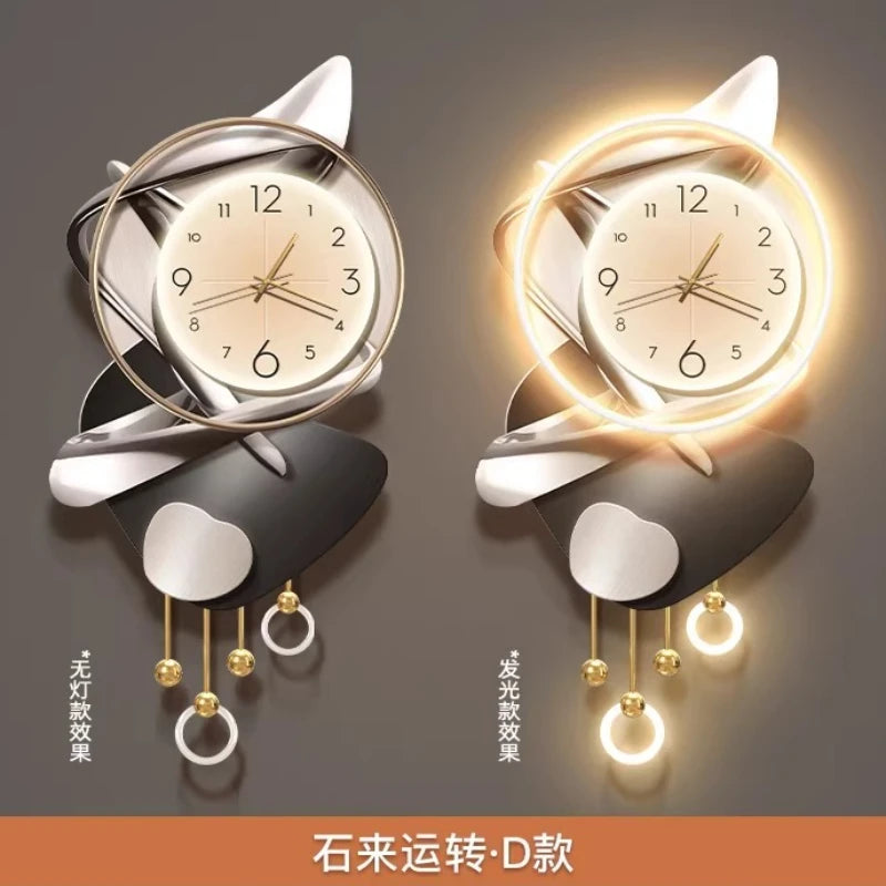 Moderne Design-Wohnzimmer-Digitalwanduhr LED-Restaurant-Uhr Geräuschlose Uhr Große Abstrakte Flur-Wandlampe Wanddekoration
