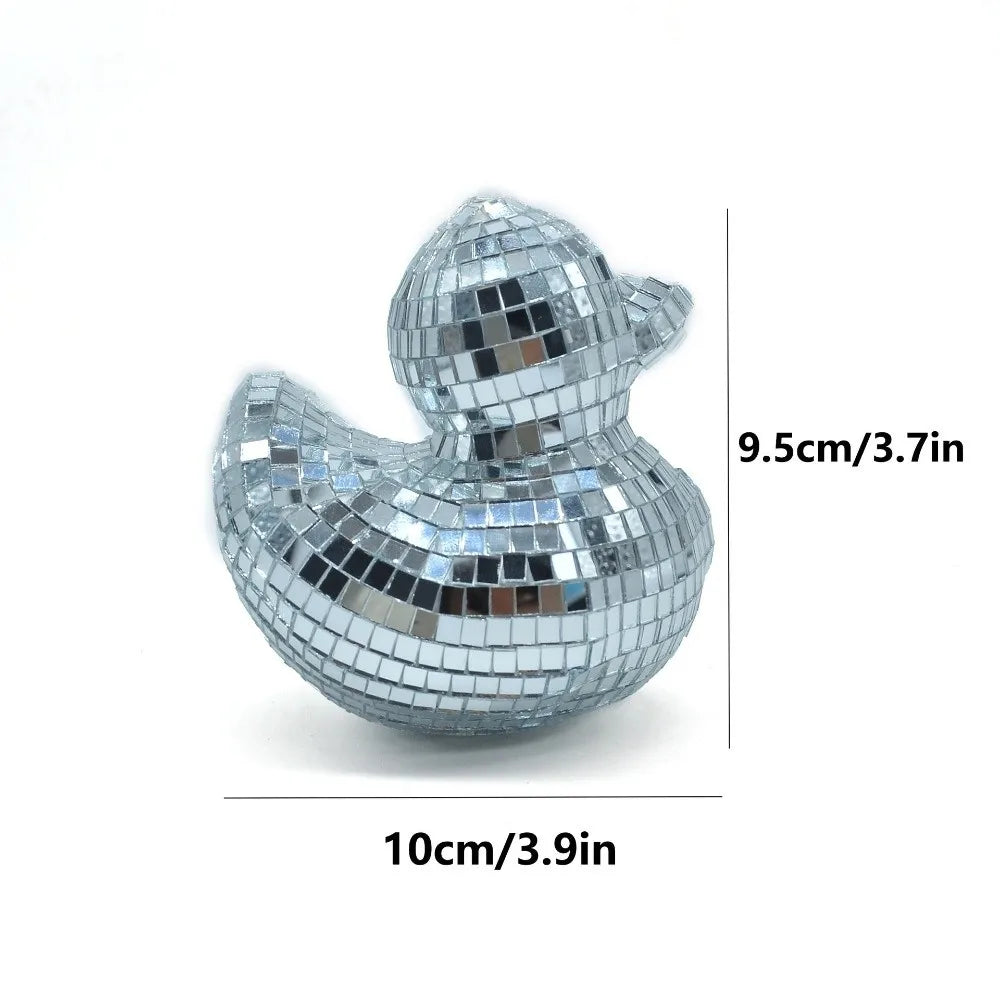 Dekorativer Desktop-Disco-Spiegel, Enten-Discokugel aus Glas, Disco-Ornament, Enten-Discokugel als Heimdekoration, Spiegel-Disco-Ente für Zuhause