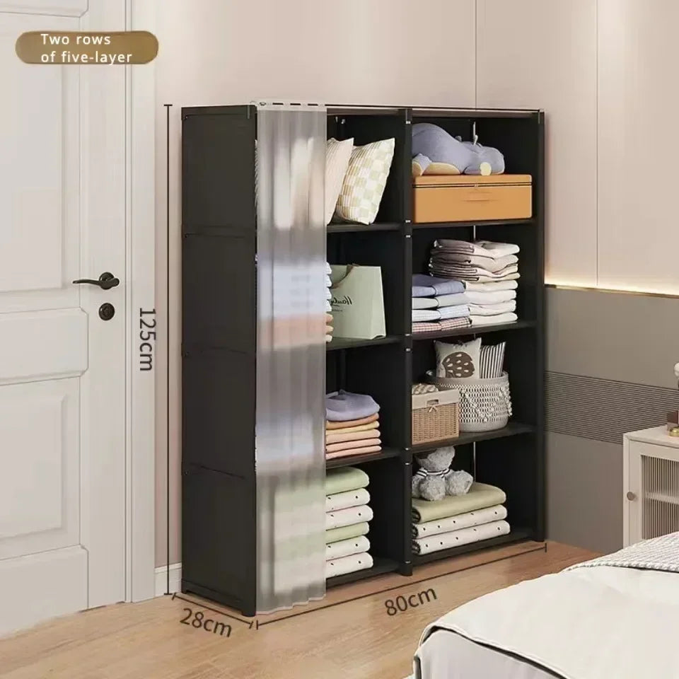 Kleiderschrank, Schlafzimmer, modernes modulares Display, moderner Kleiderschrank, minimalistische modulare Möbel, kein Bohren von Löchern erforderlich