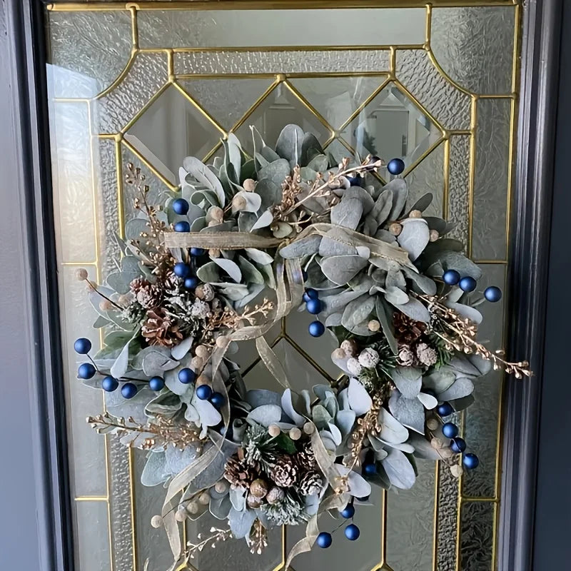 Elegante Haustürdekoration, ideal für Feiertagsfeiern und Wohndekoration, Feiertagskranz |   Eleganter Kranz |   Langlebiger Kranz