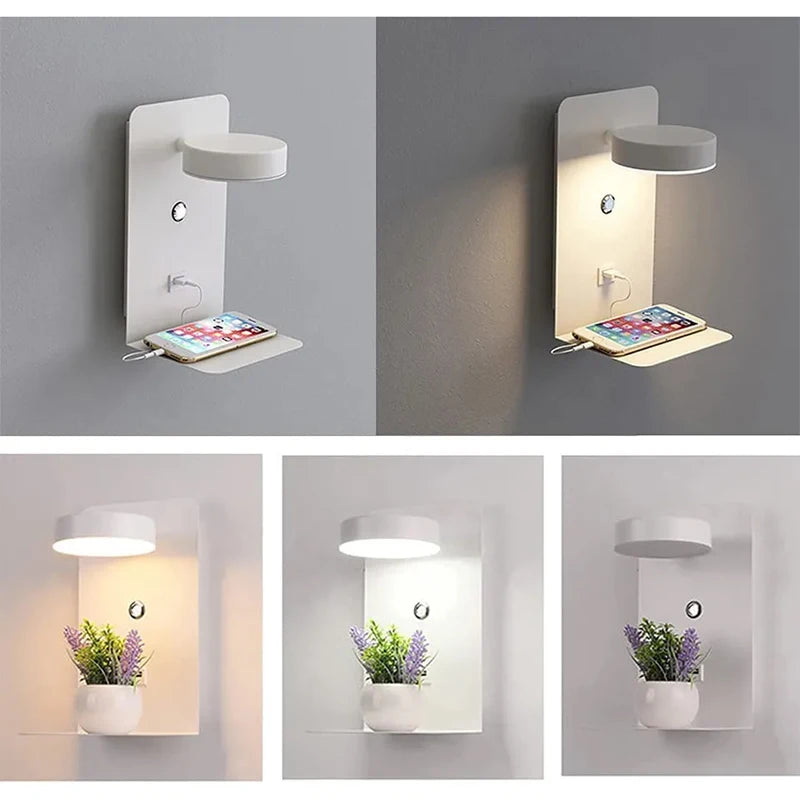 Schlafzimmer LED Wand leuchten mit USB-Ladung Wand leuchte Innen leuchte für Wohnzimmer Dekor Wand paneele mit Schalter Gang moderne Wand leuchte lampe wohnzimer zimmer deko wandleuchte wand paneele wanddeko spiegel