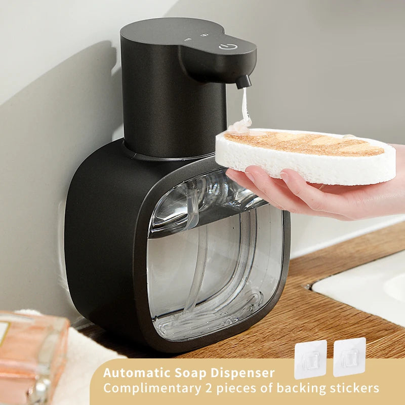 Neuer an der Wand montierter automatischer Seifenspender aus Schaumstoff, intelligente Handwaschmaschine, 500 ml flüssiger wiederaufladbarer Badezimmer-Induktionssensor