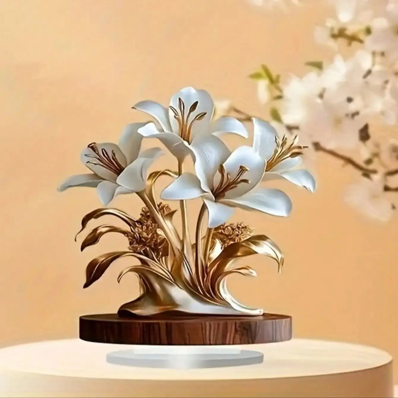 1-teilige Lilien-Desktop-Dekoration, geeignet für Wohnzimmer, Schreibtisch und Büro, Dekoration, Valentinstag, Hochzeitsdekoration, Geschenke