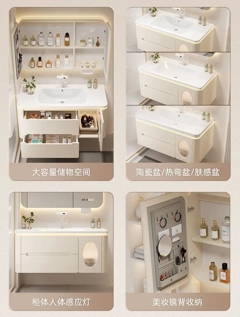 Spiegel Schwimmender Badezimmerschrank Waschbecken Schublade Regale Eitelkeit Badezimmerschrank Moderne Aufbewahrung Armoire De Rangement Zubehör