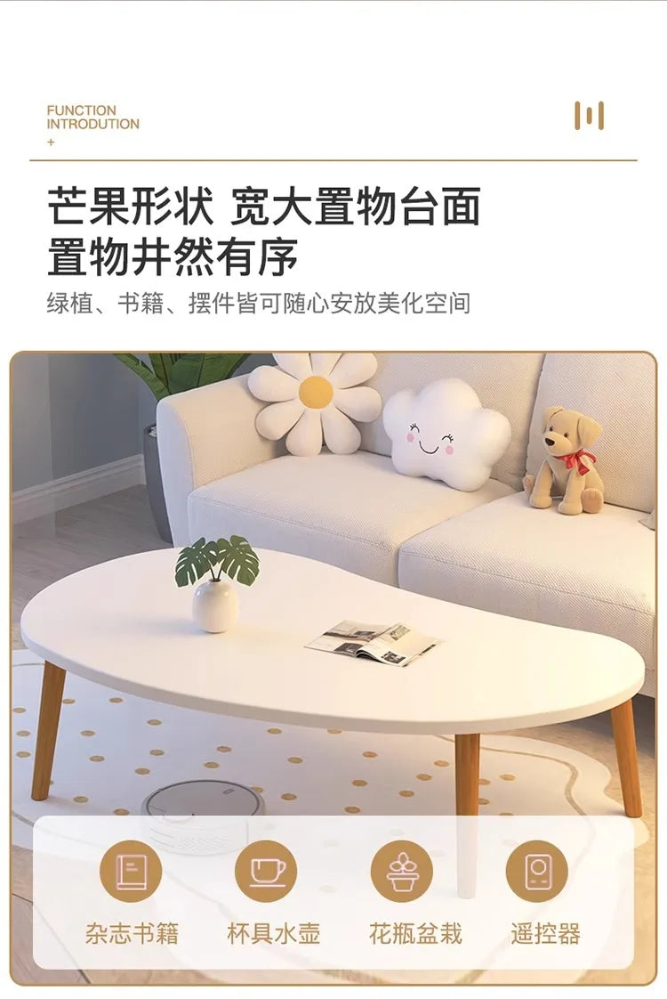 Couchtisch für Mietwohnungen Kleiner Tisch Wohnzimmer Zuhause Moderner Einfacher Cremefarbener Stil Schlafzimmer