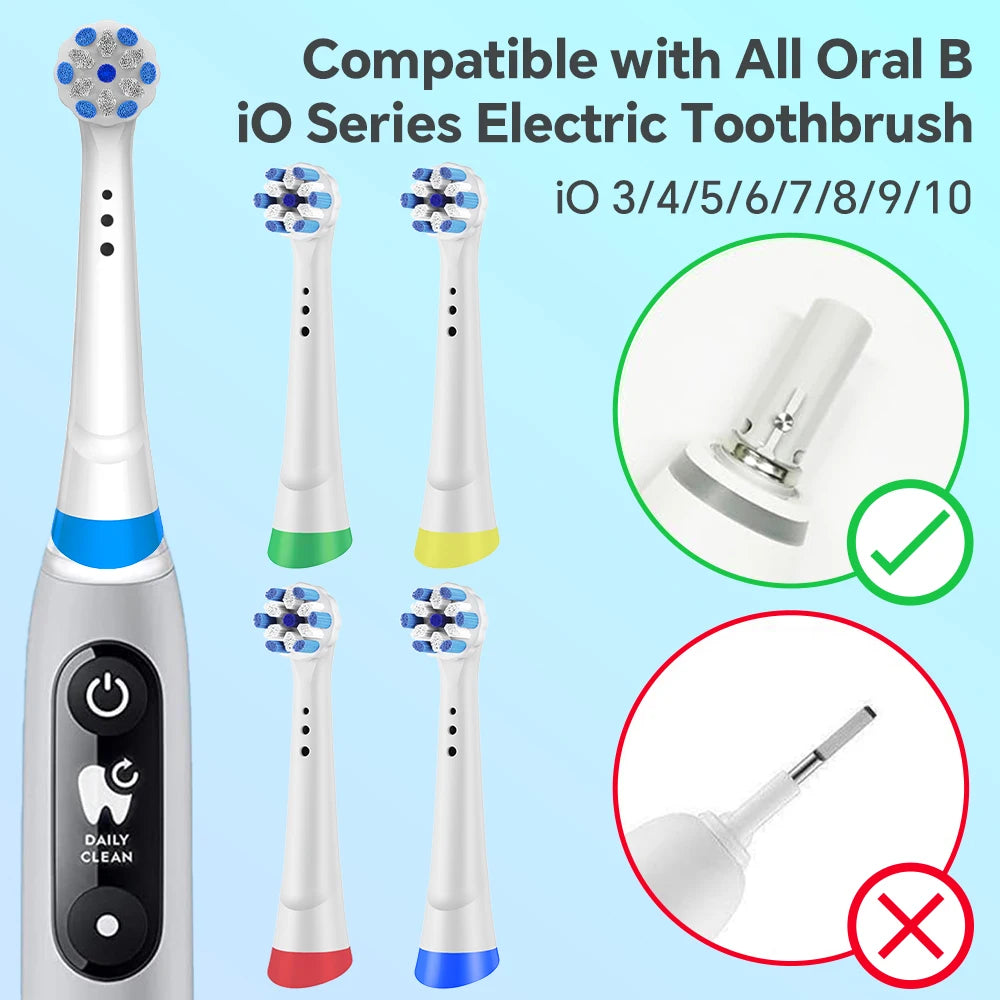 4 8 12er-Pack Zahnbürstenköpfe, kompatibel mit Oral B iO 2/3/4/5/6/7/8/9/10 Serie Ersatzbürstenköpfen für elektrische Zahnbürsten