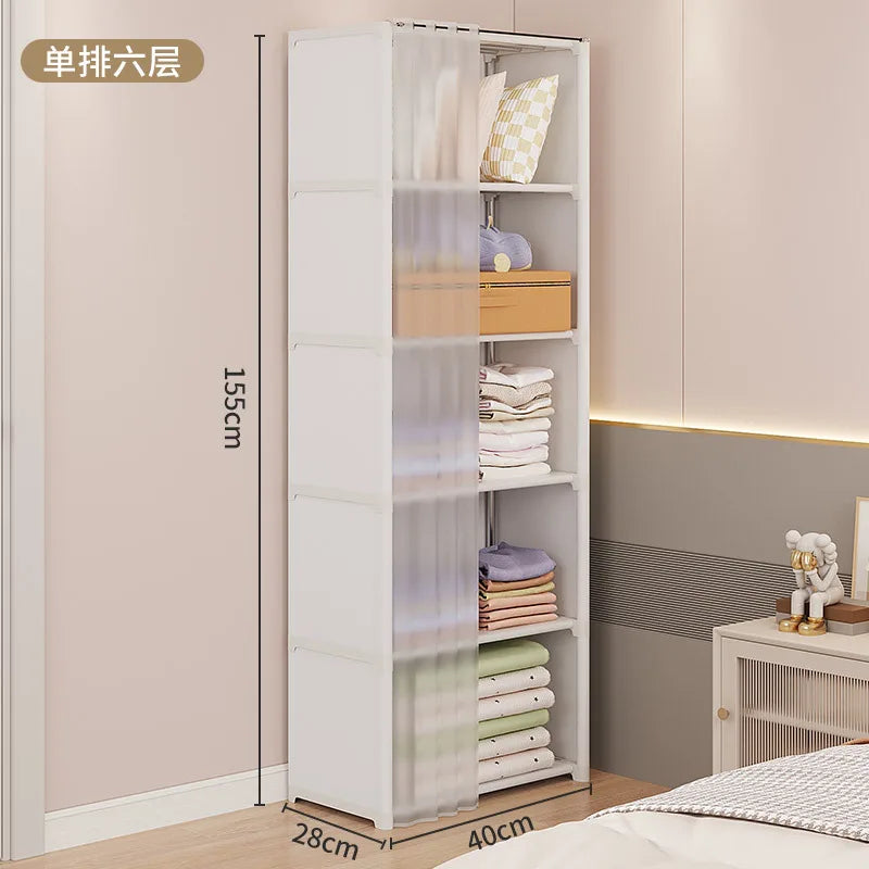 Kleiderschrank, Schlafzimmer, modernes modulares Display, moderner Kleiderschrank, minimalistische modulare Möbel, kein Bohren von Löchern erforderlich