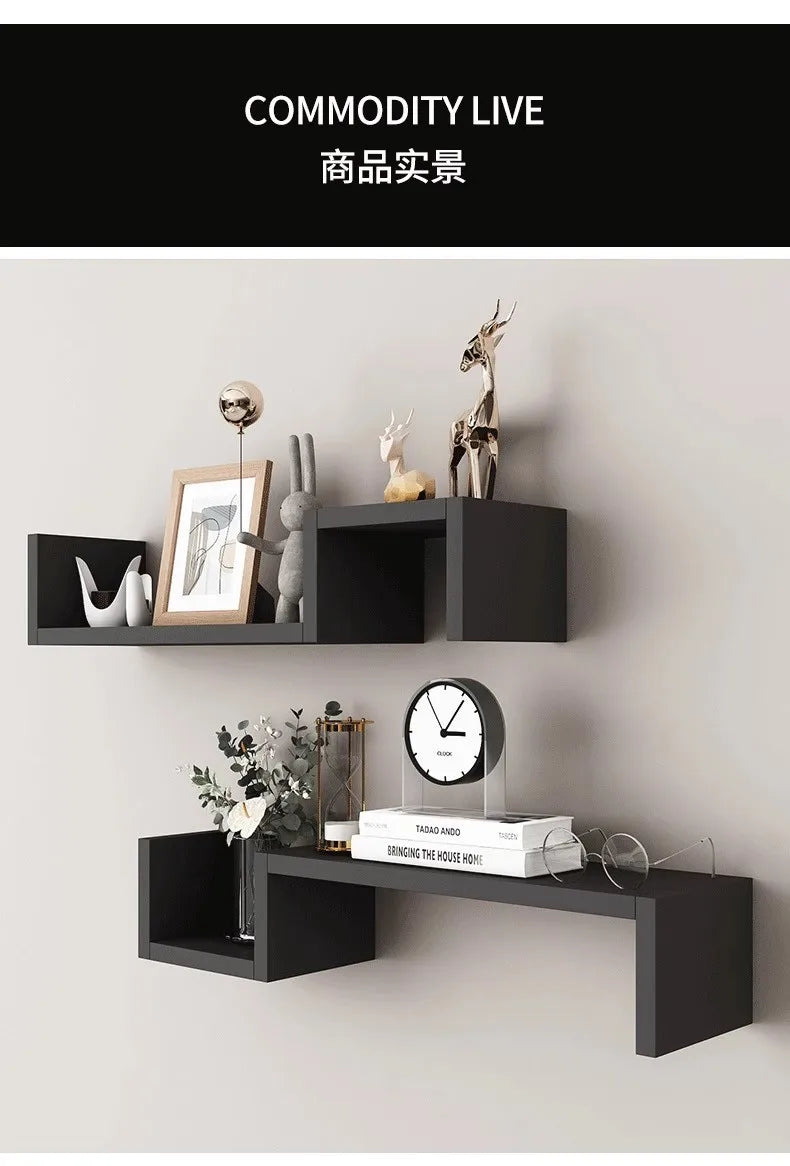 Wohnzimmer-Wanddekoration Wandregal Schlafzimmer Nachttisch Wandbehang einfache freie Kombination personalisiertes kreatives Gitter
