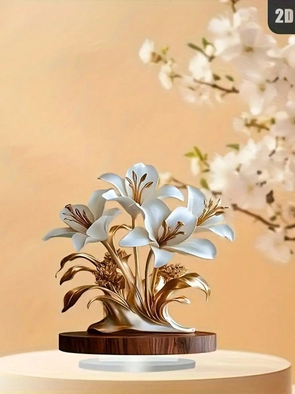 Lilien-Dekofigur – Elegante Blumendekoration für Tisch & Regal