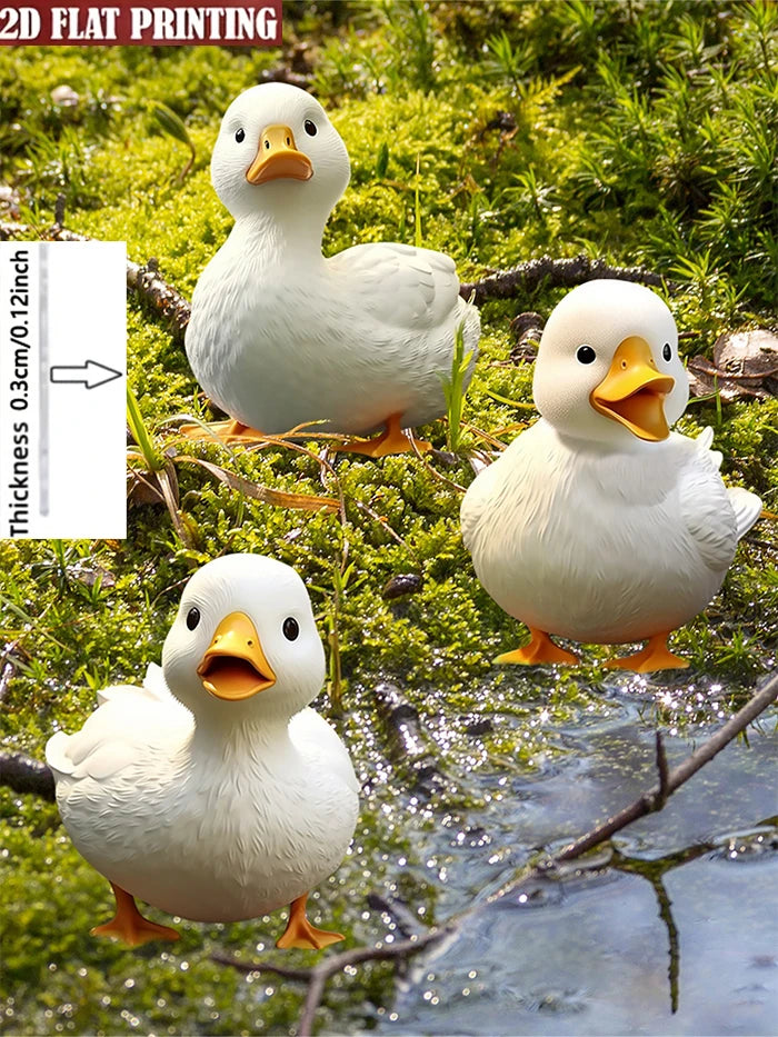3 süße Enten-Gartendekorationen im Freien. Geeignet für Rasendekoration, Hofdekoration und Schwimmbadkantendekoration