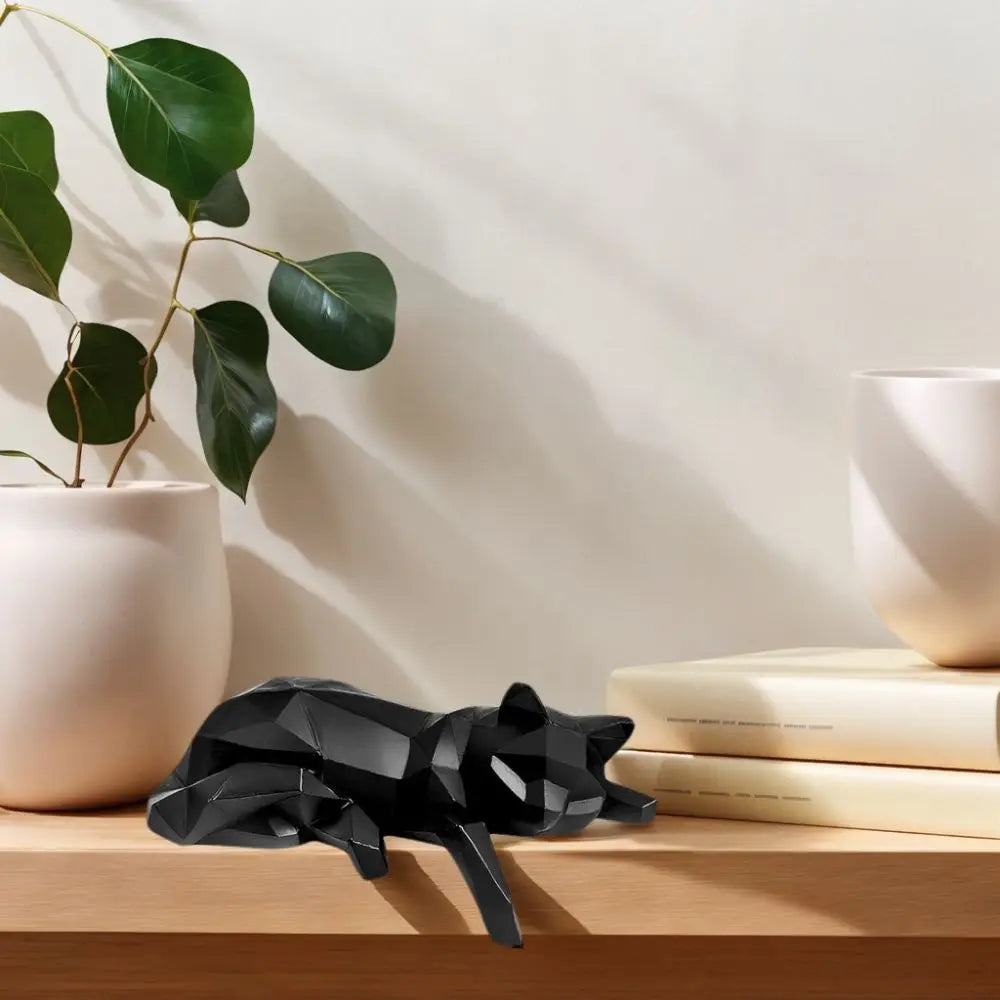 Katzenstatue, Bücherregaldekoration – moderne minimalistische Katzenfigur, Bücherregal/Schreibtisch/Büro-Dekoration, Ornament, geeignet für Wohnzimmer, kreative Heimdekoration