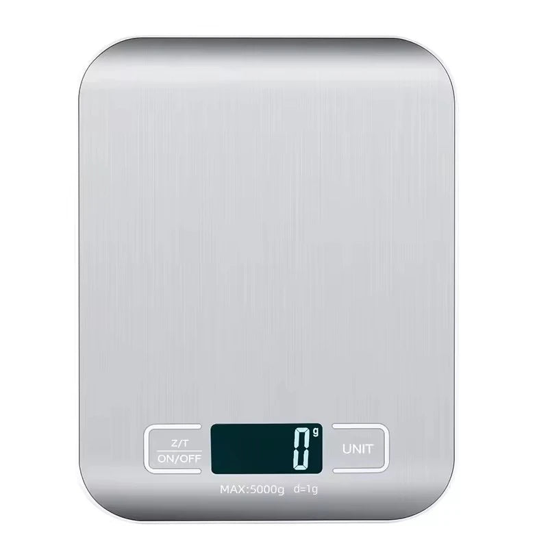 Digitale Küchenwaage, LED-Anzeige, 5 kg/1 g, Edelstahlplatte, elektronische Waage, für Zuhause, Schmuck, Lebensmittel, Snacks, Wiegen, Backwerkzeuge