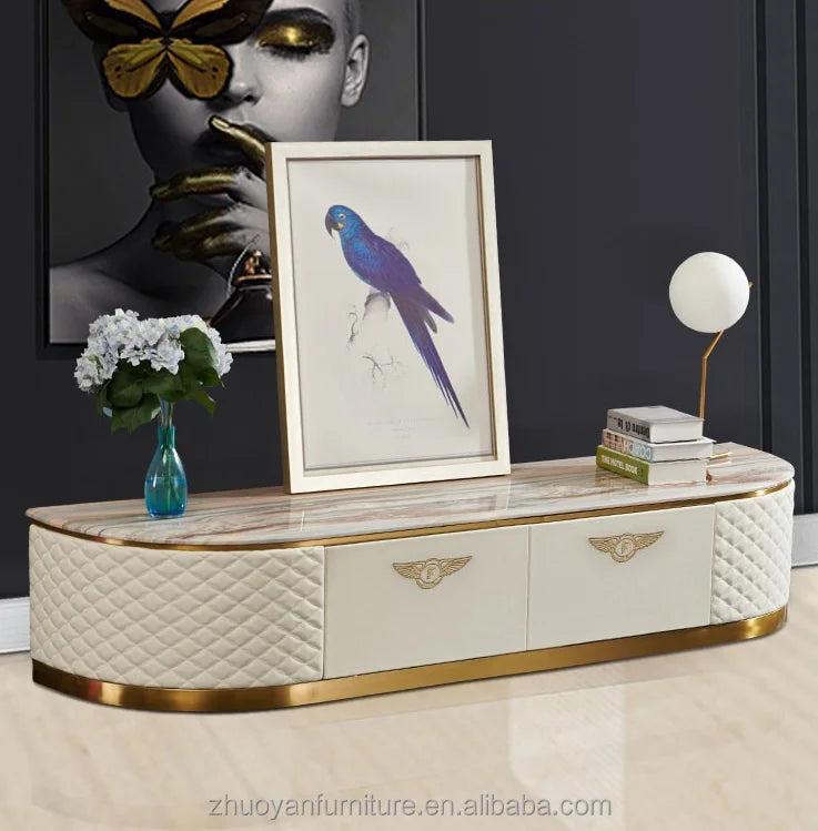 Modernes, schlichtes Wohnzimmermöbel-Set aus MDF, gepolstert mit TV-Schränken aus PU-Leder, Designs für Möbel