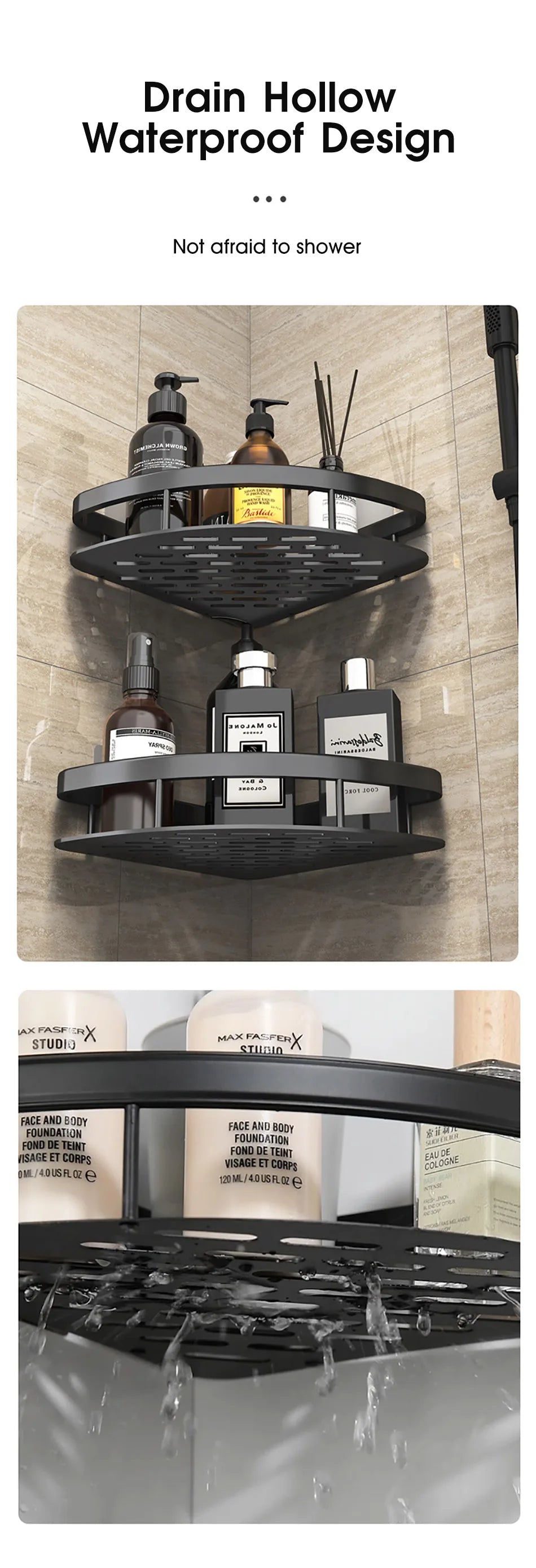 Badezimmer regal keine Bohr regale Wand halterung Eck regal Dusch halter für WC Shampoo Organizer Bad zubehör