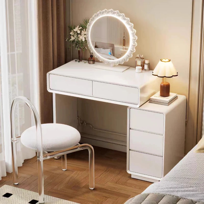 Schlafzimmer Frauen Schminktisch Luxus Holz Lagerung Spiegel Frisur Schminktisch Hause Weiß Muebles De Dormitorio Möbel